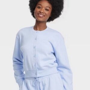SOLD‼️ NWT Universal Thread French Terry Sweatshirt Cardigan - Light Blue Size M